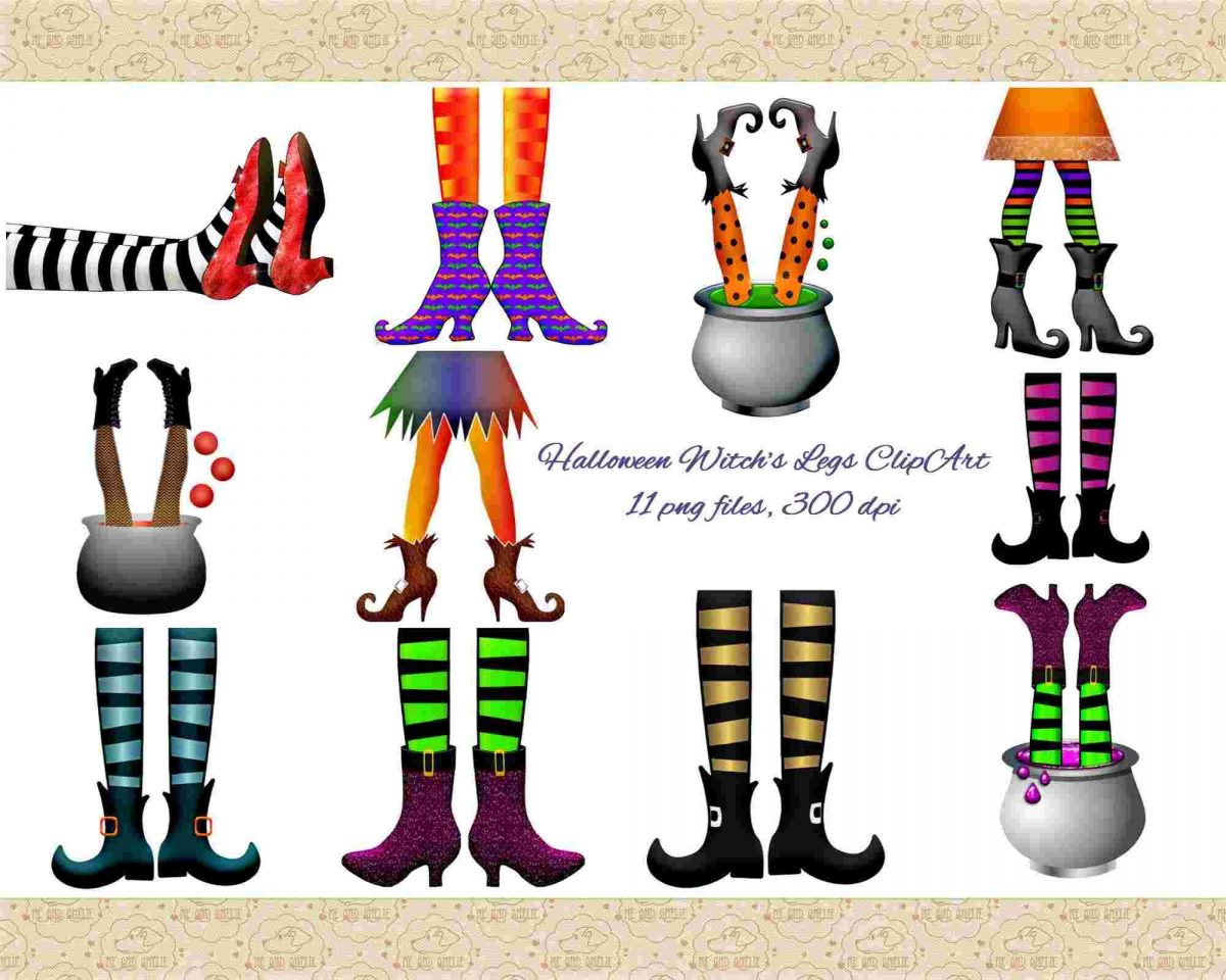 Witches Legs Halloween ClipArt 199 SVG PNG Ruby Red Slippers Toppers