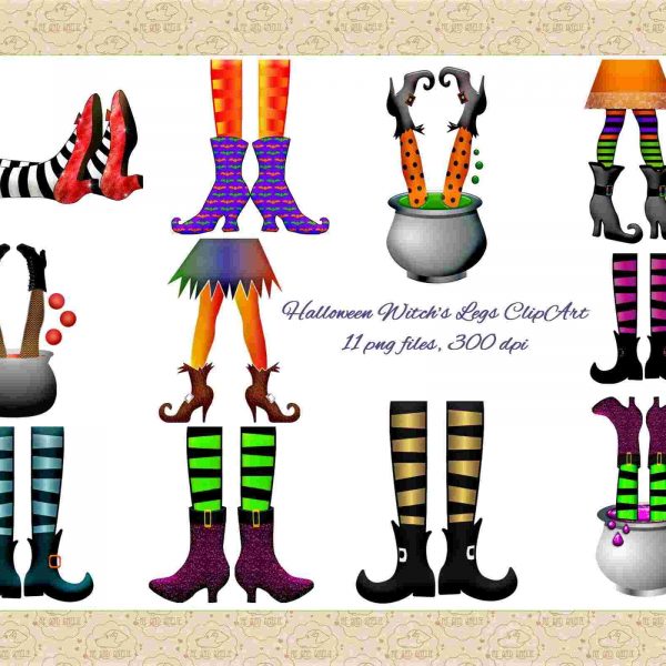 Witches Legs Halloween ClipArt 199 SVG PNG Ruby Red Slippers Toppers