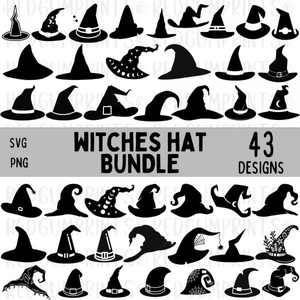 Witchy Hat SVG Bundle for Halloween Witchcraft Gothic Crafting