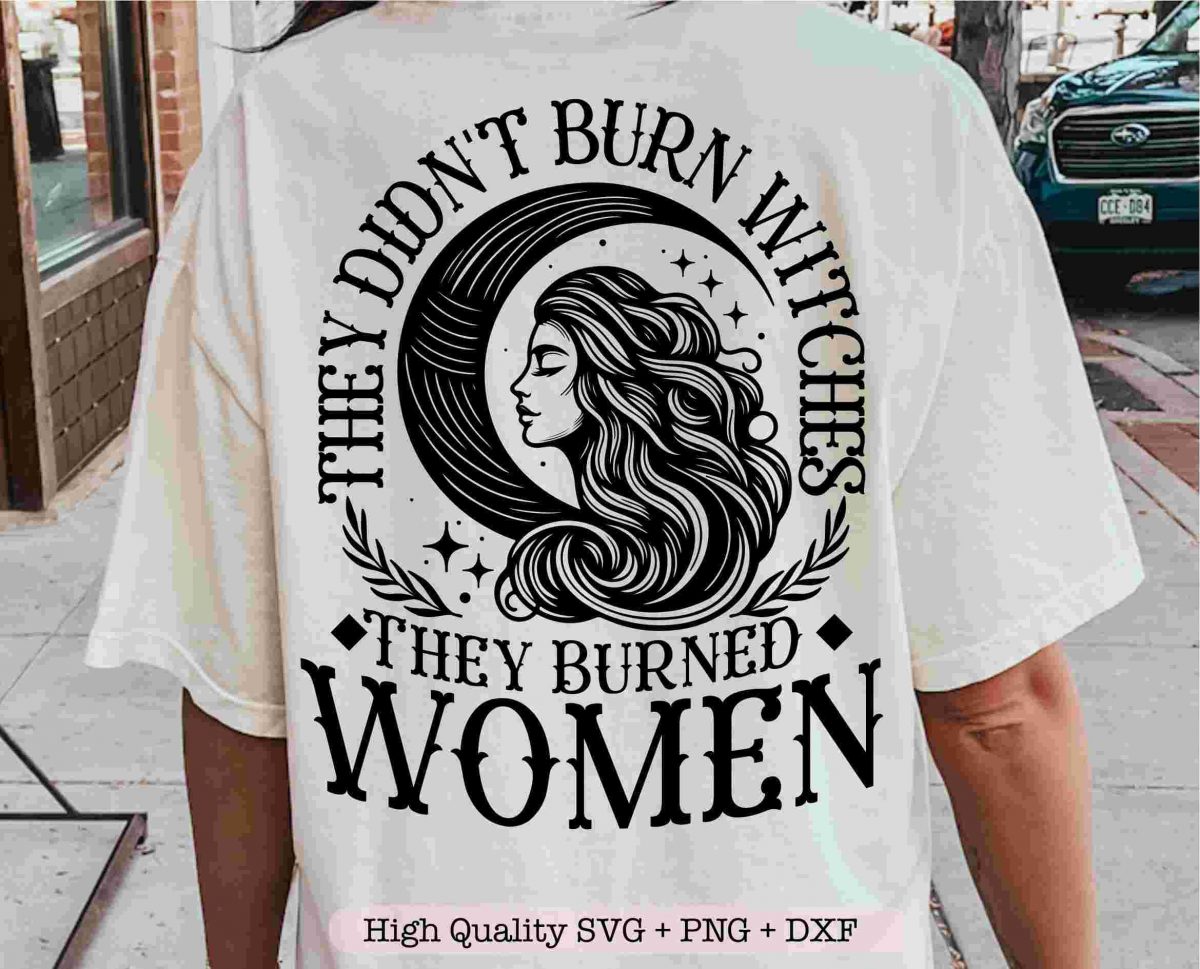 Witchy Women Burned svg Retro Halloween Vibes png Feminist Witchy