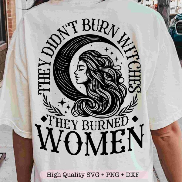 Witchy Women Burned svg Retro Halloween Vibes png Feminist Witchy