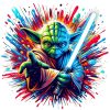 Yoda Watercolor Design SVG Sublimation Star Wars Movie PNG Tshirt